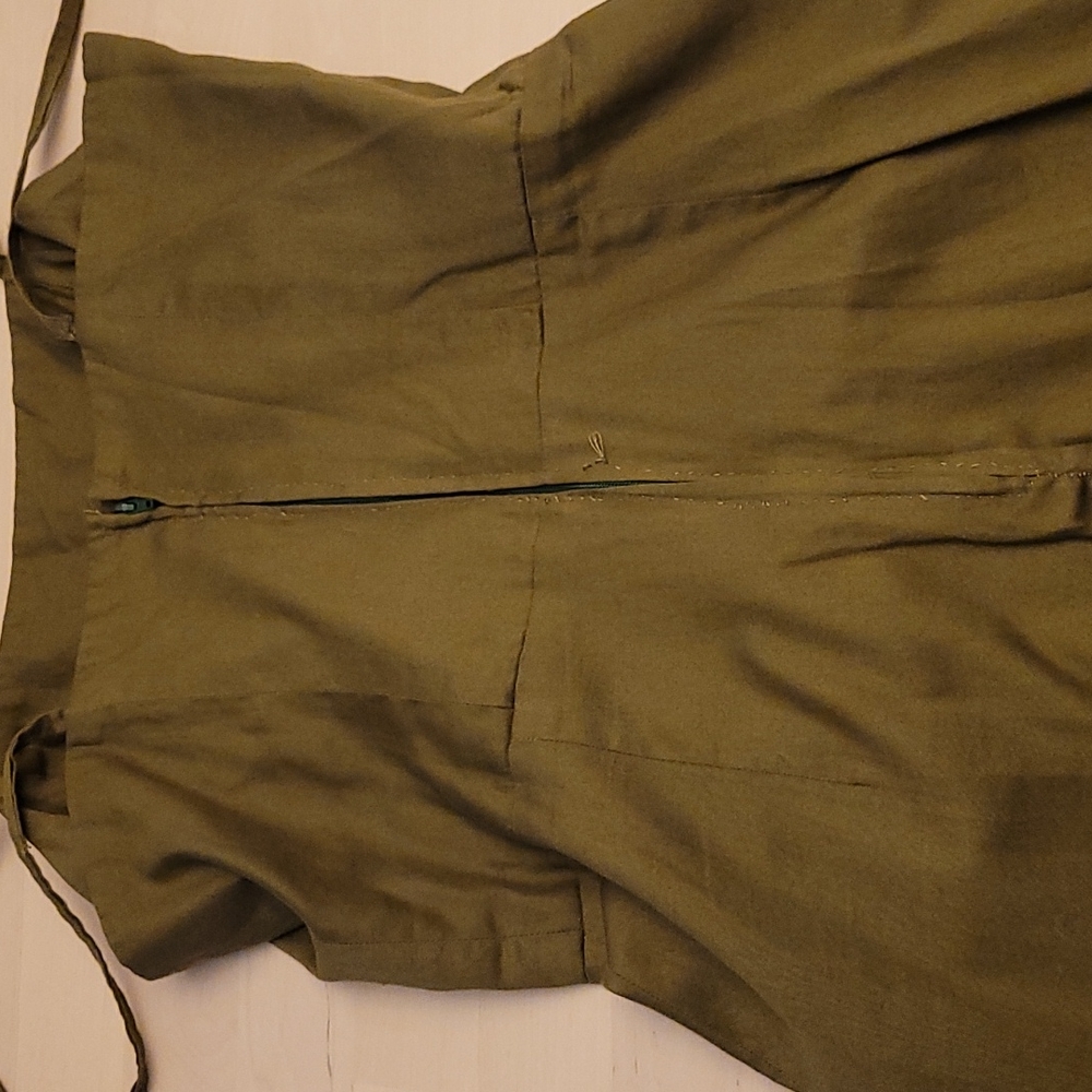 Vintage 1970s Handmade Olive Green Dress(no tags) - Picture 8 of 11